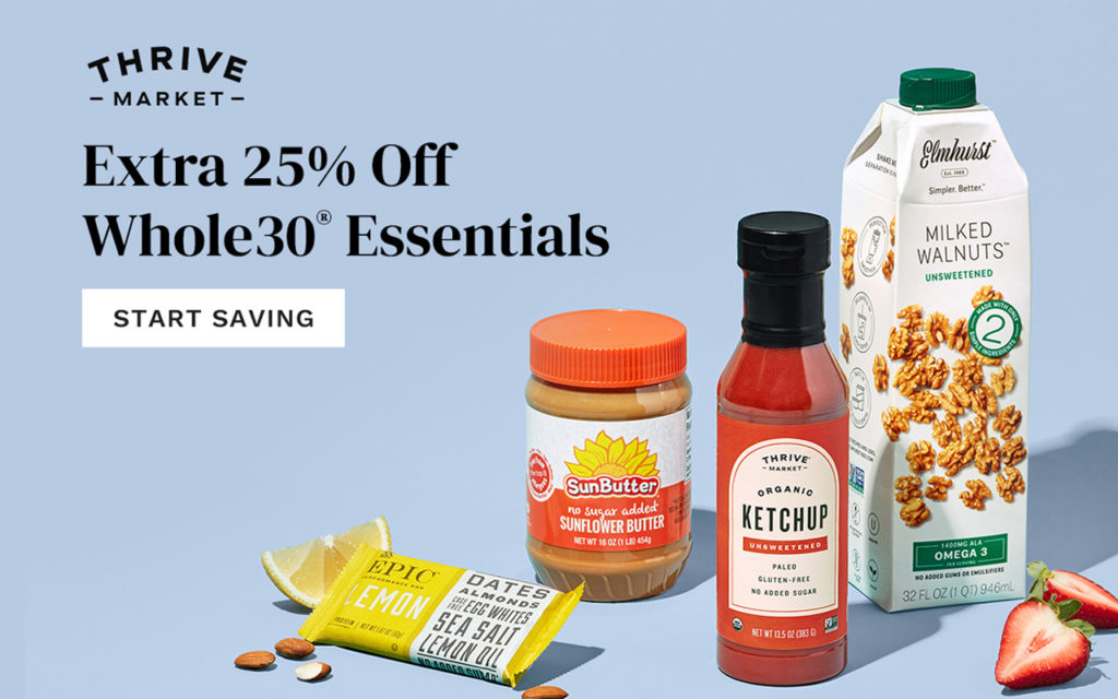 Extra 20% off Whole30 Essentials at Thrive Market